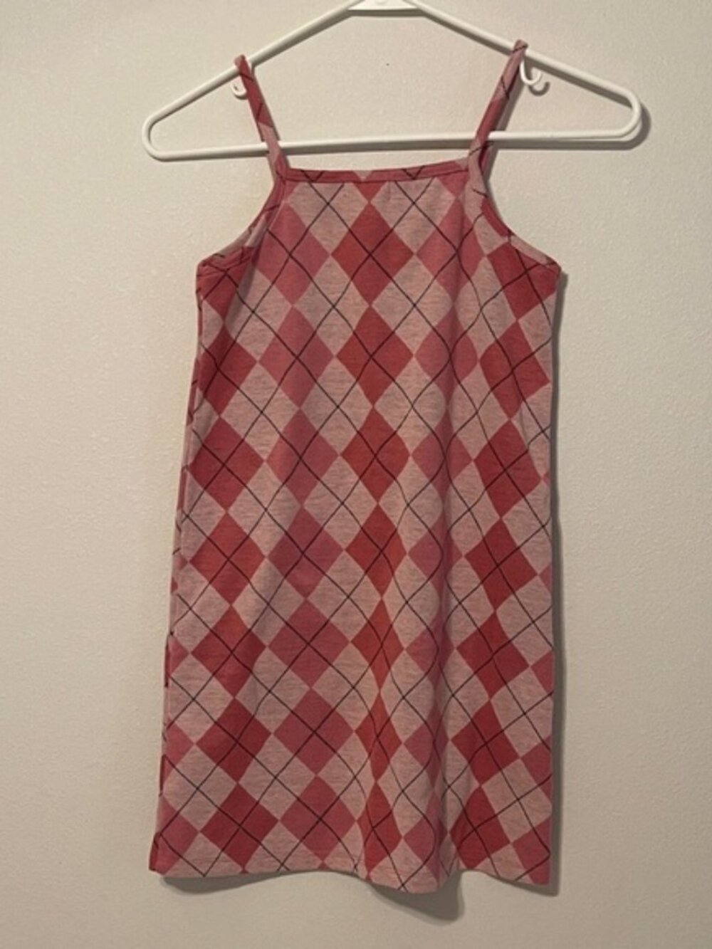 btween Red and Pink Argyle Casual Dress